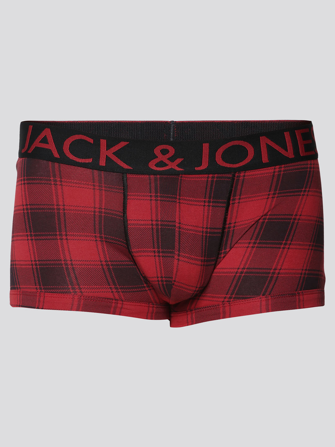 Red Checks Print Brazilian Trunks