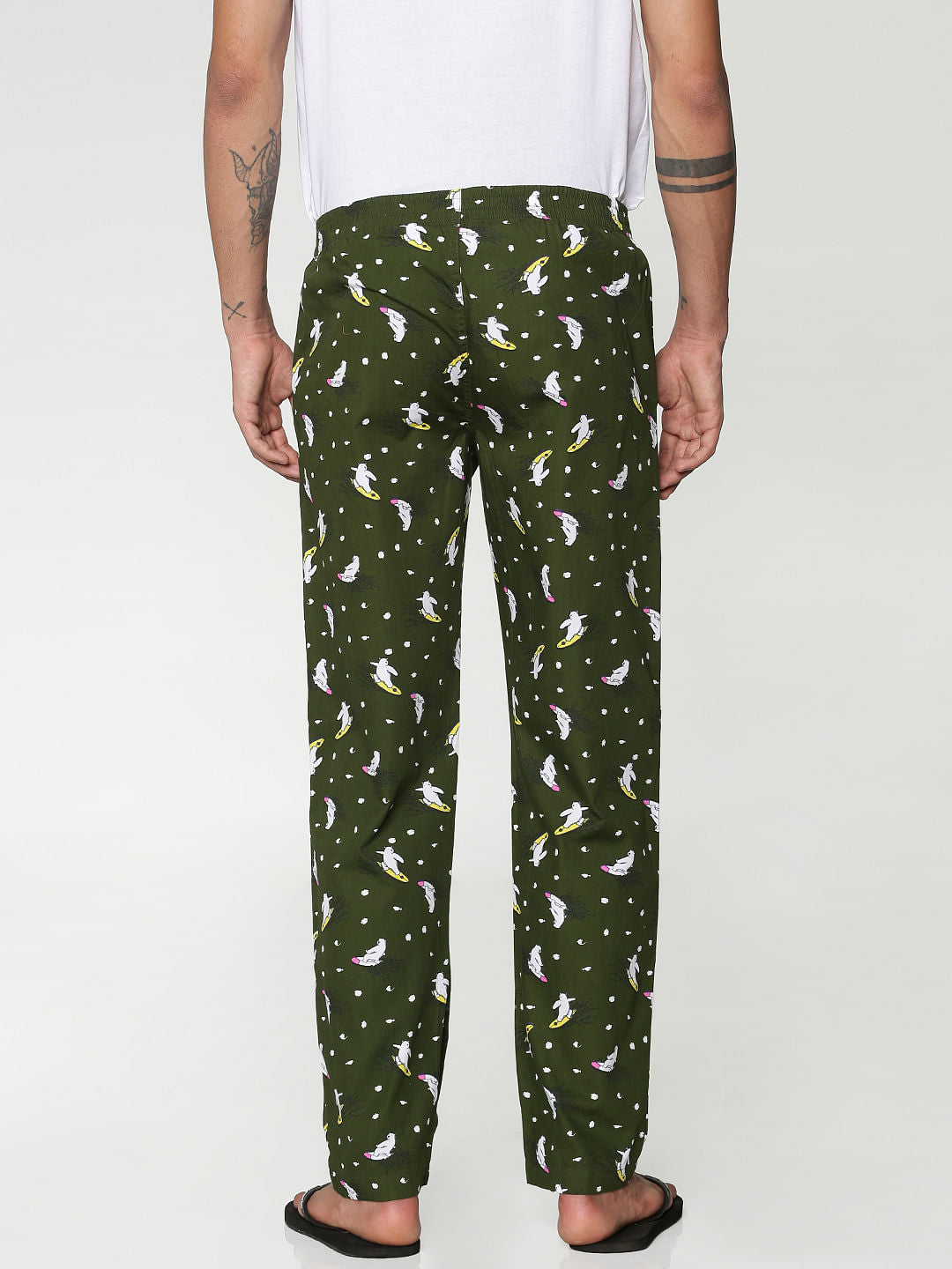 Green All Over Panda Print Pyjama