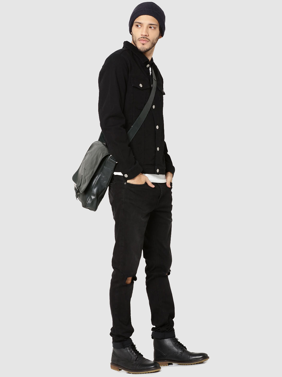 Black Casual Denim Jacket