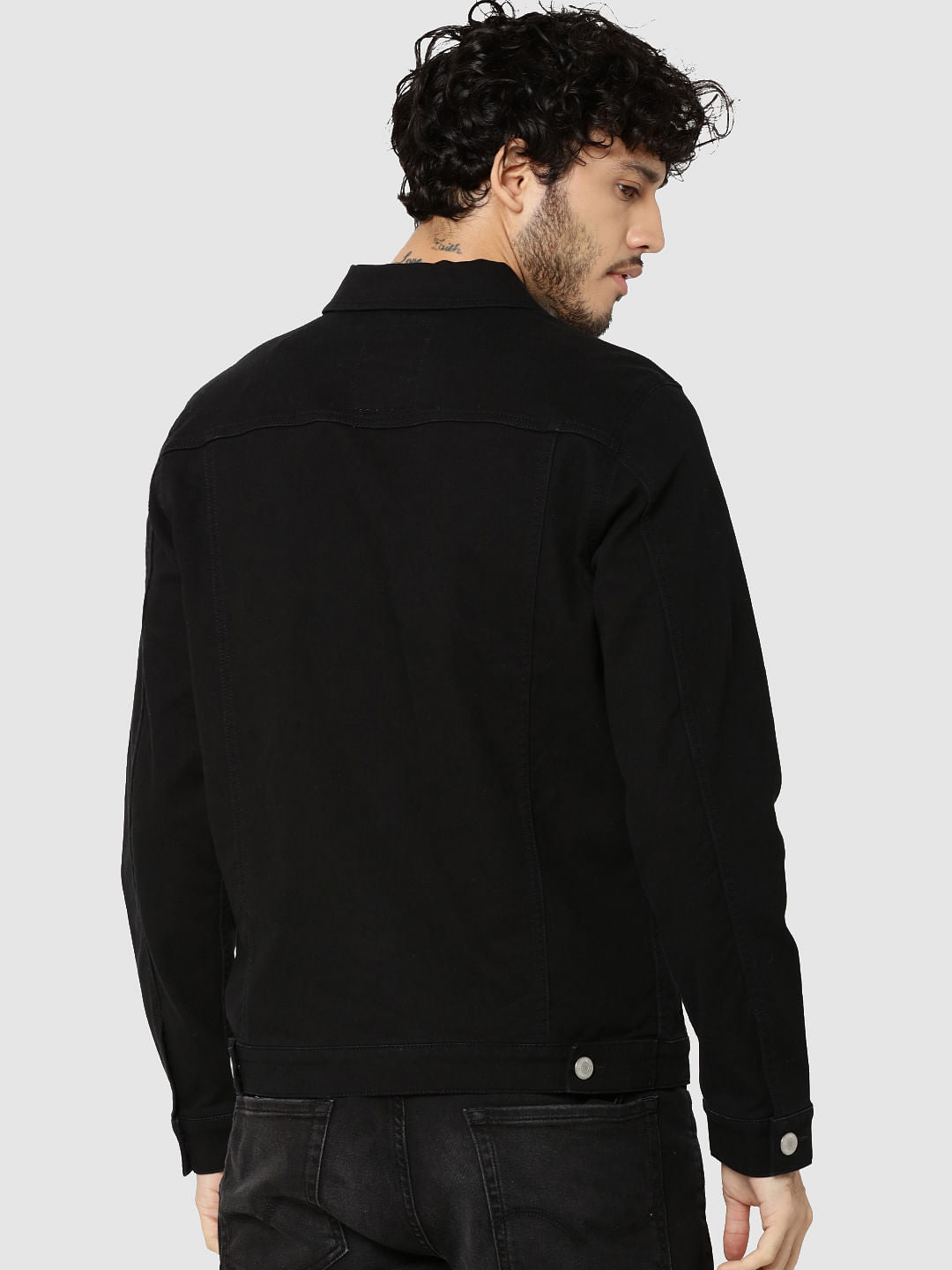 Black Casual Denim Jacket