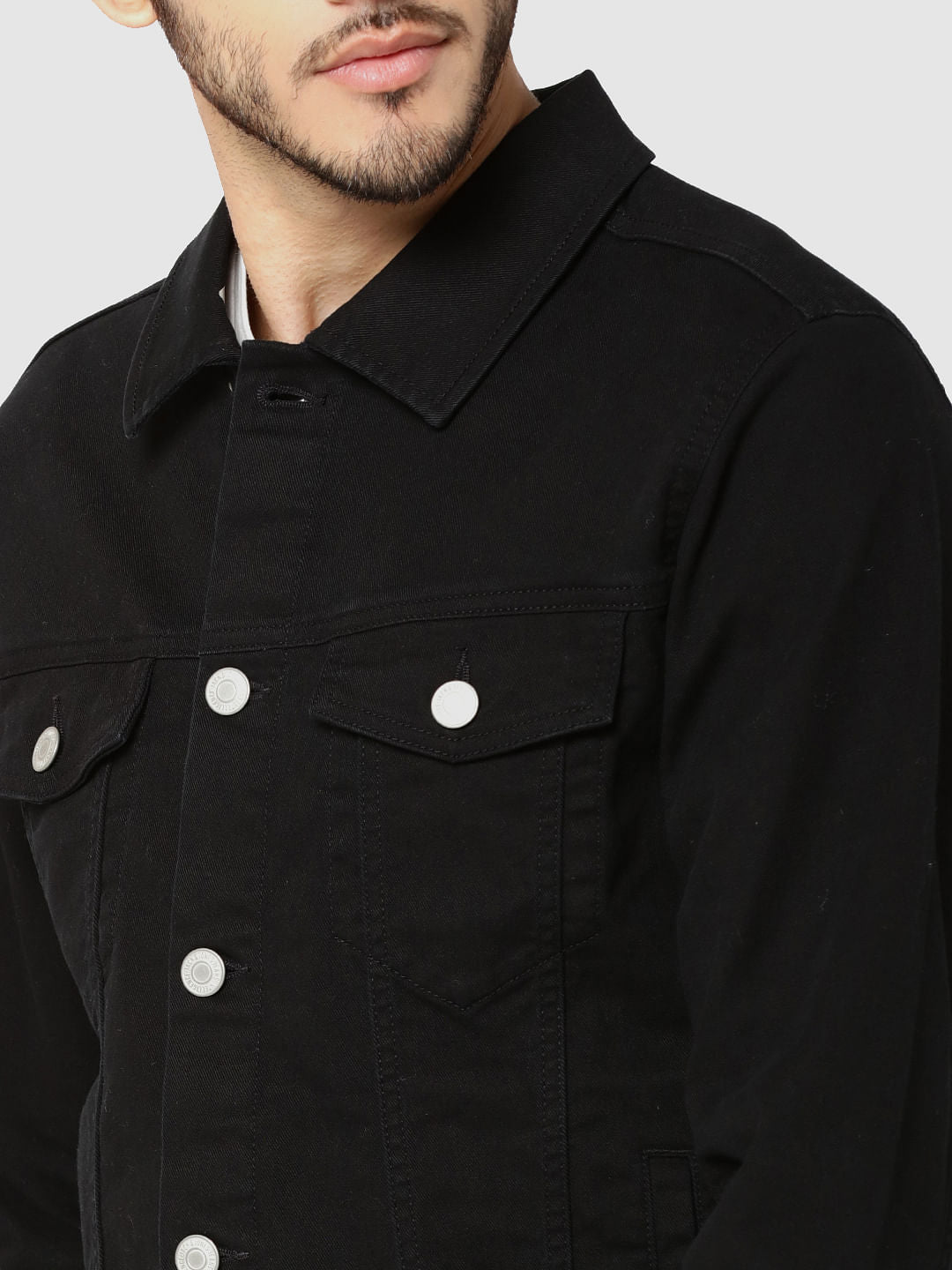 Black Casual Denim Jacket