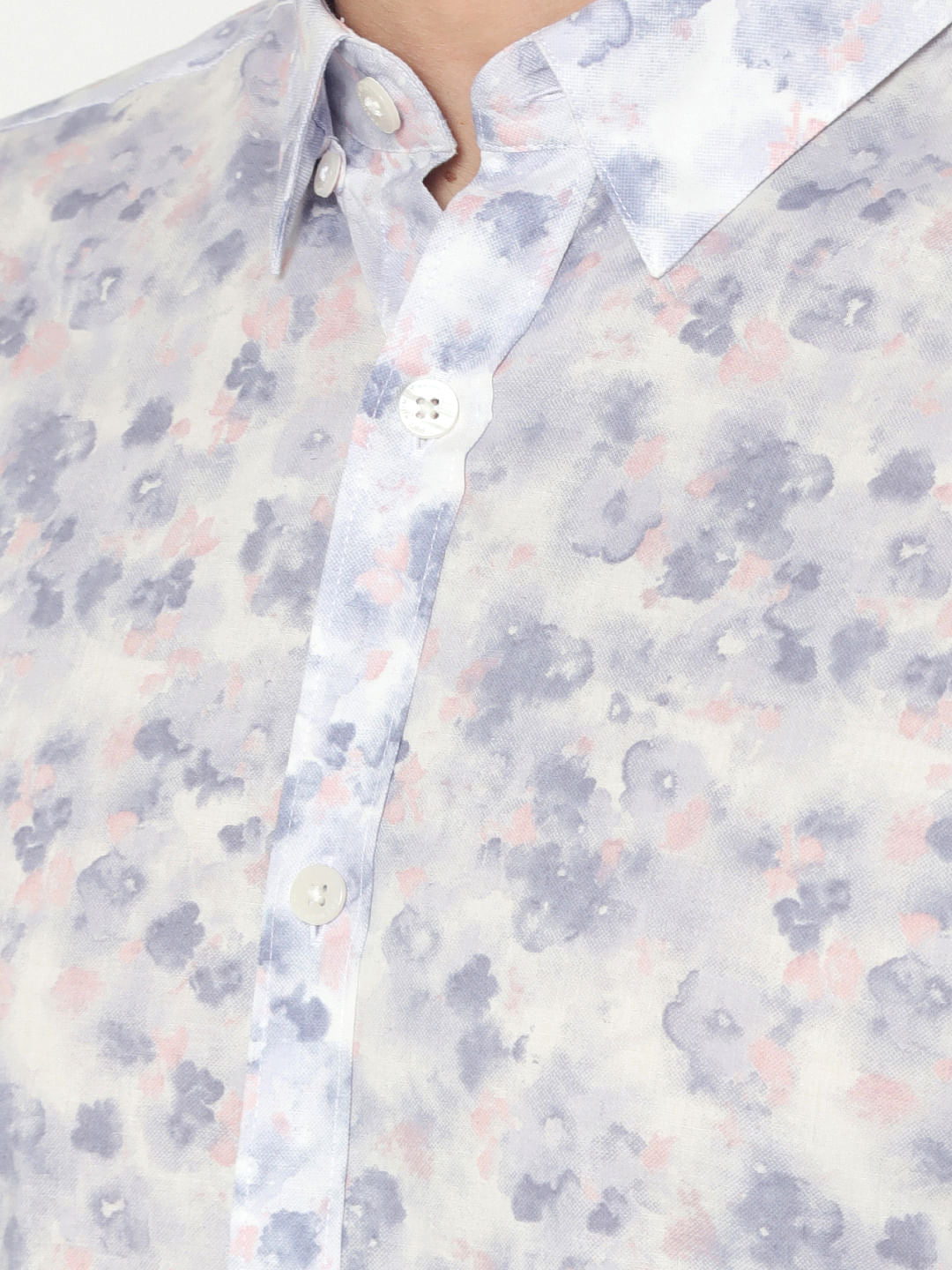White All Over Print Slim Fit Shirt