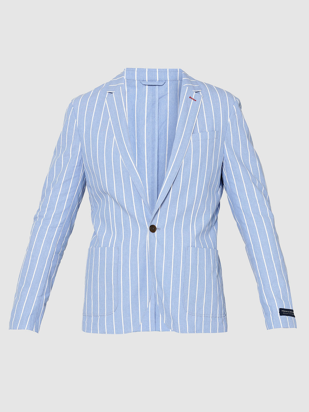 Blue Striped Slim Fit Blazer