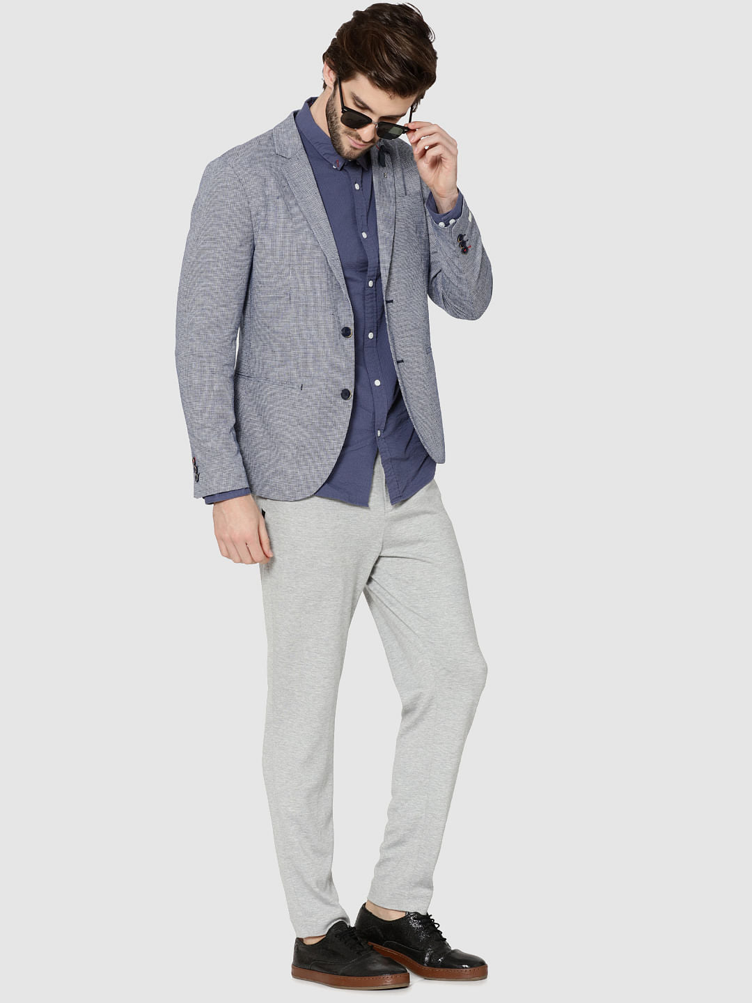 Blue Check Slim Fit Blazer