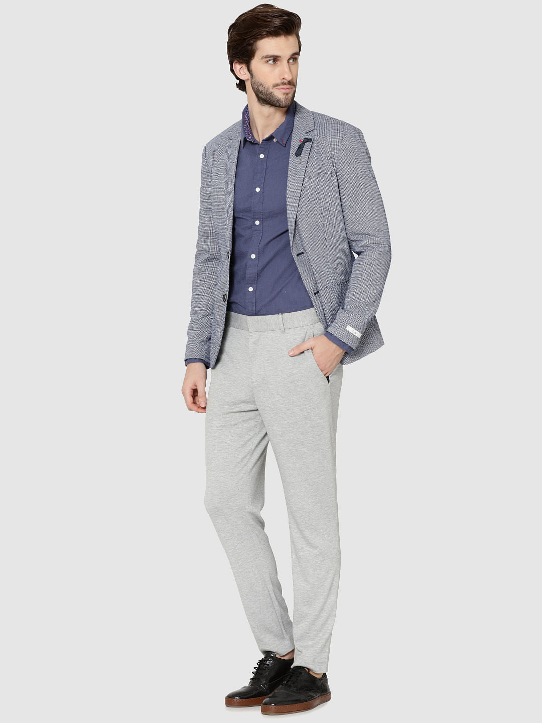 Blue Check Slim Fit Blazer
