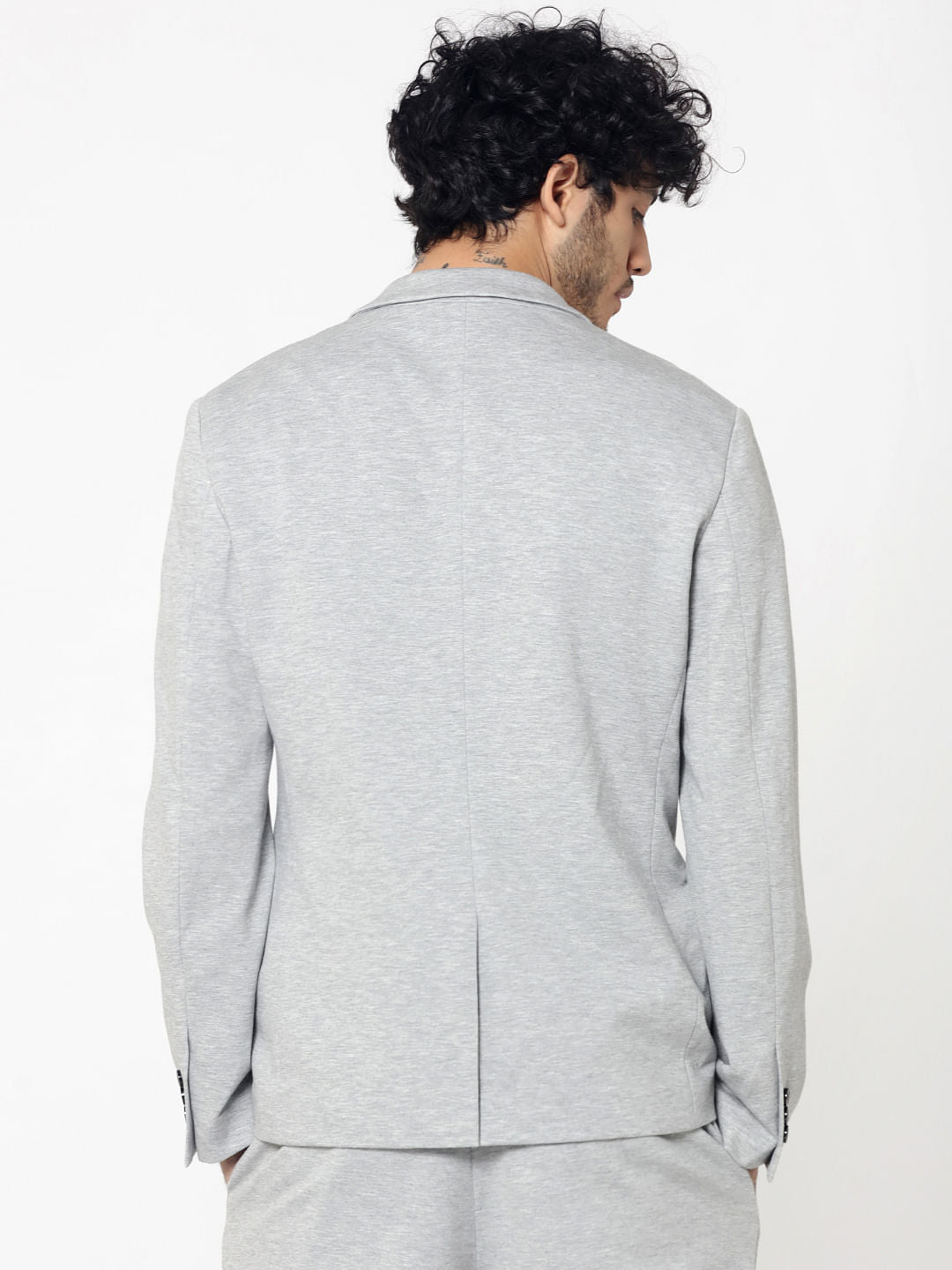 Light Grey Slim Fit Blazer