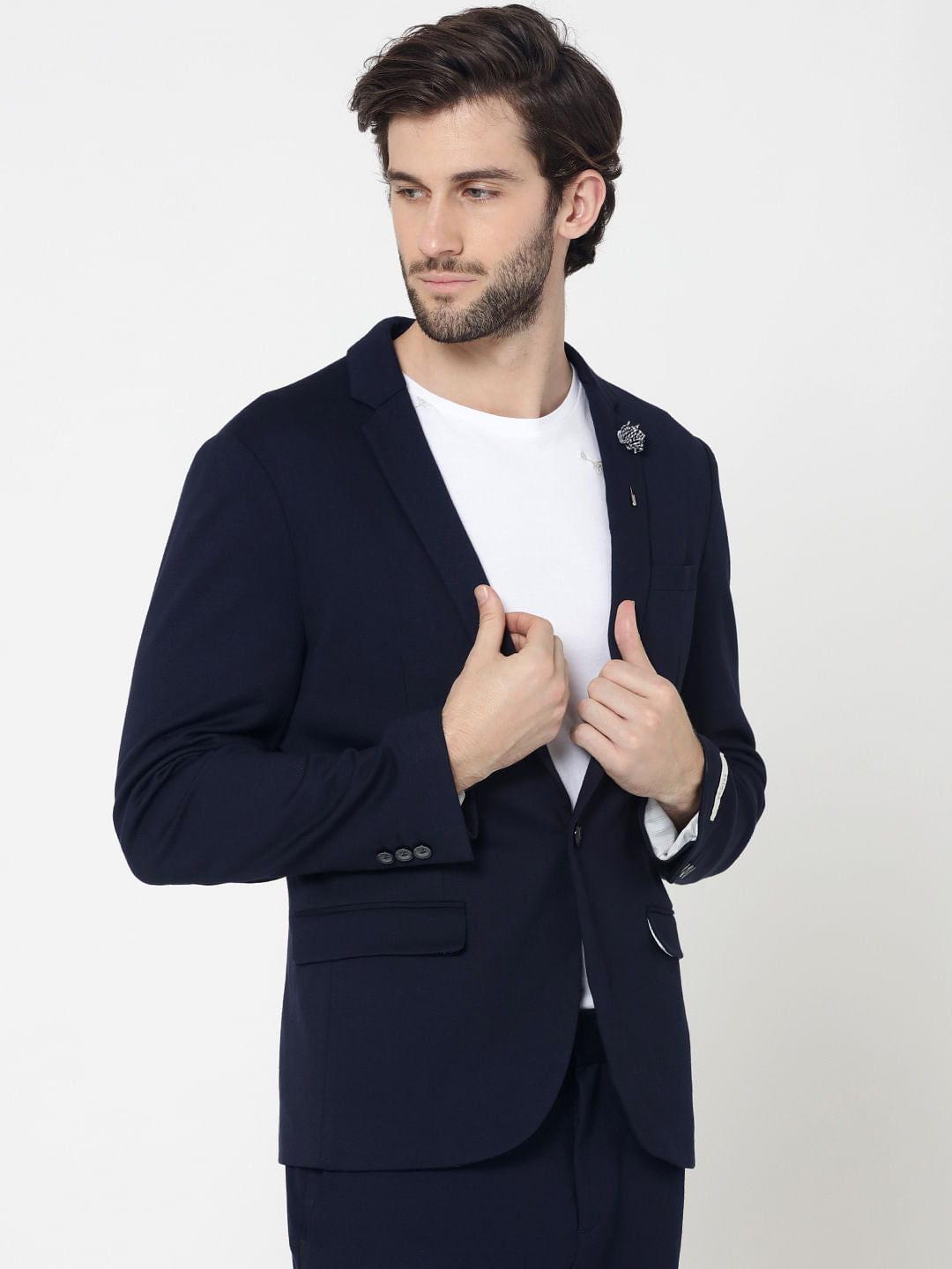 Dark Blue Slim Fit Blazer