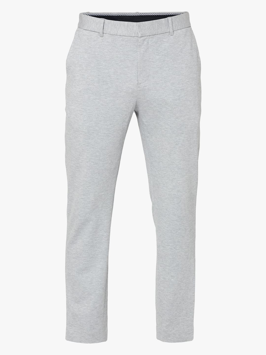 Light Grey Slim Fit Cropped Trousers
