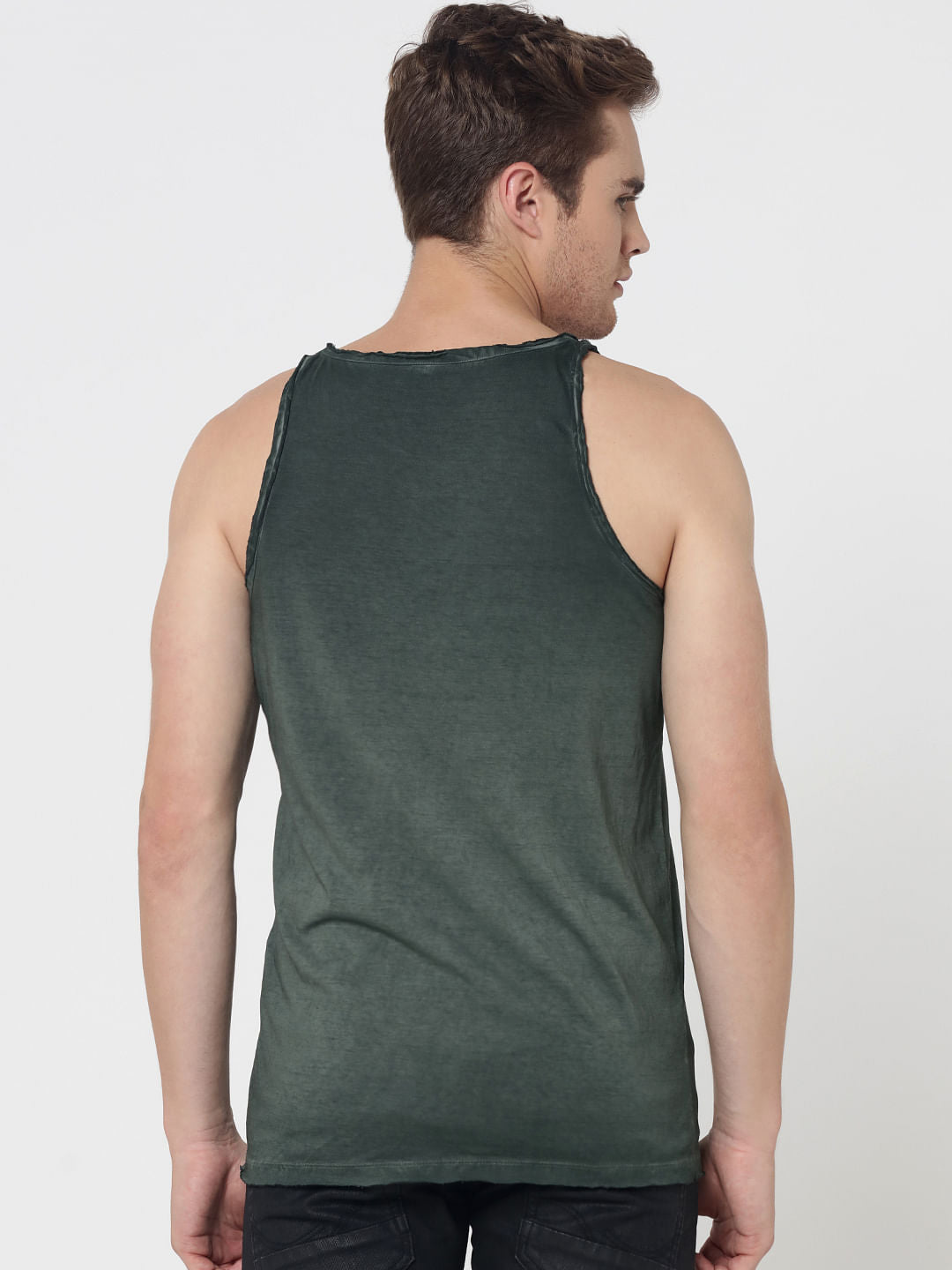 Olive Green One Pocket Tank Top