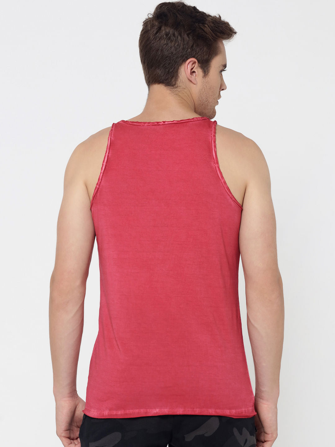 Red One Pocket Tank Top