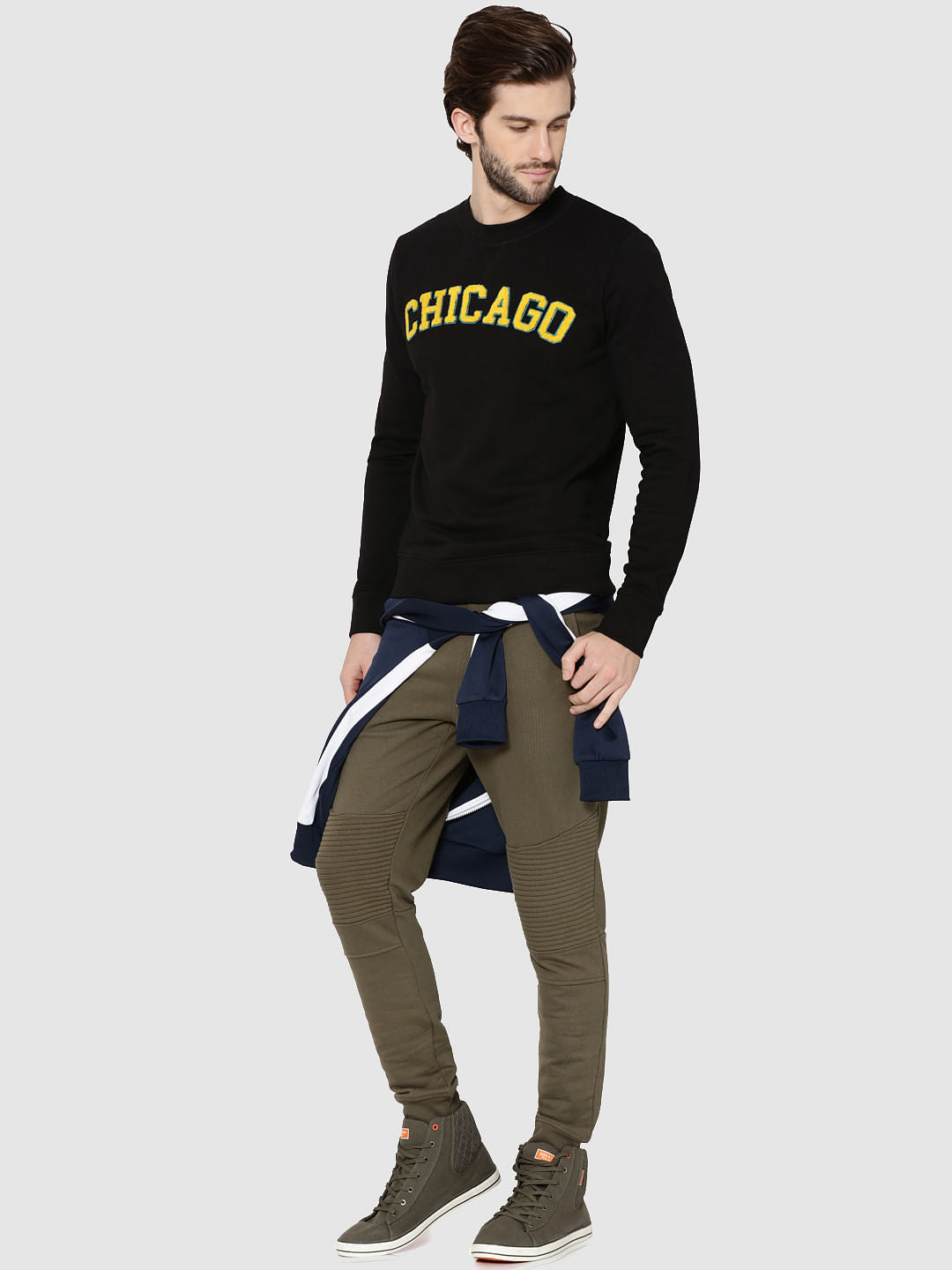 Black Chicago Print Sweatshirt