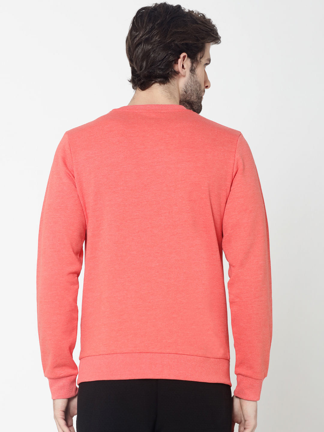 Peach Logo Print Slim Fit Sweatshirt