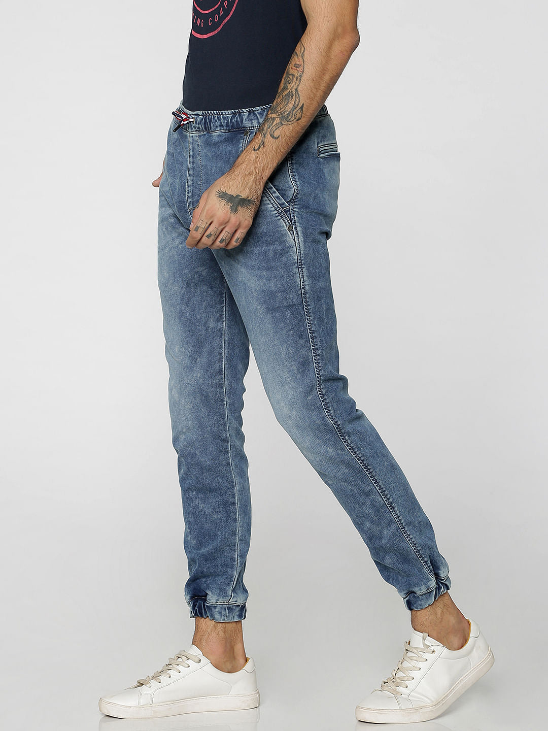 Blue Acid Washed Tim Anti Fit Joggers
