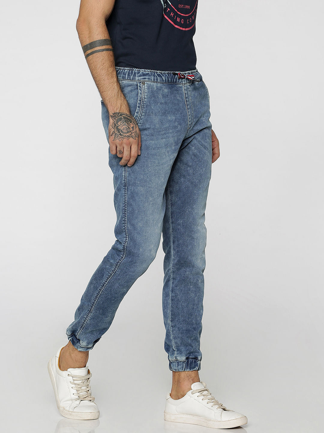 Blue Acid Washed Tim Anti Fit Joggers