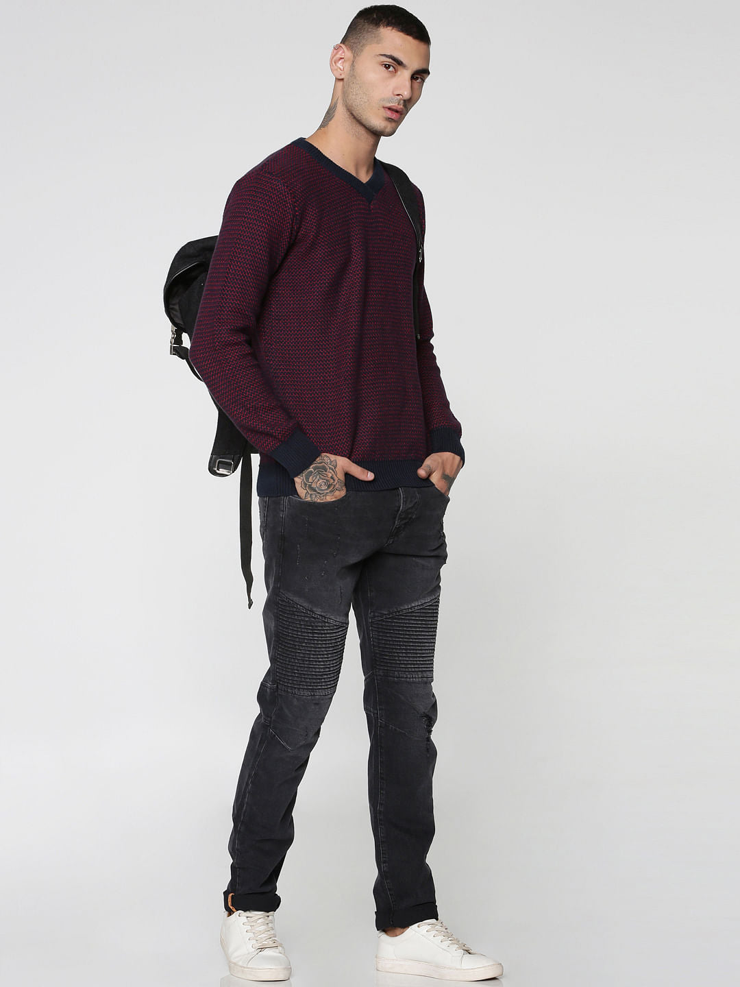 Black Mild Distressed Tim Anti Fit Jeans