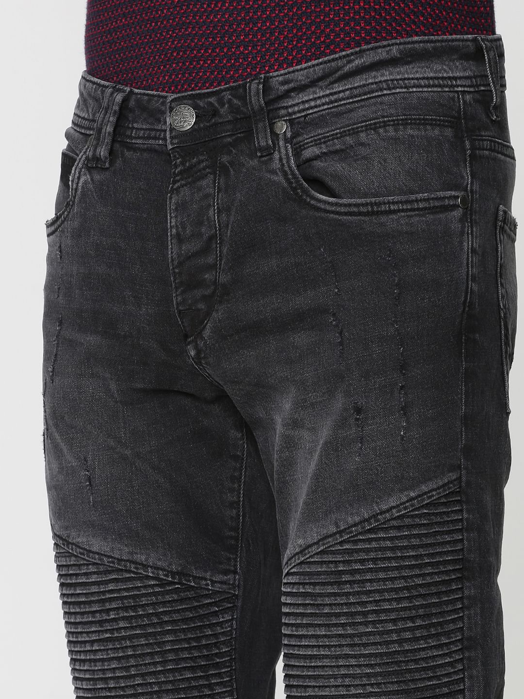 Black Mild Distressed Tim Anti Fit Jeans