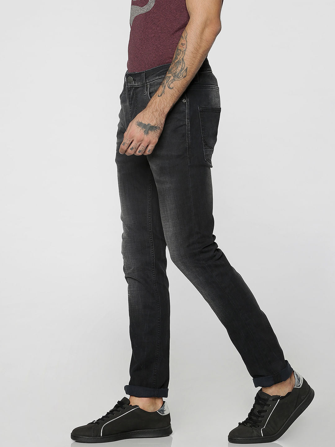 Black Faded Ben Skinny Fit Jeans