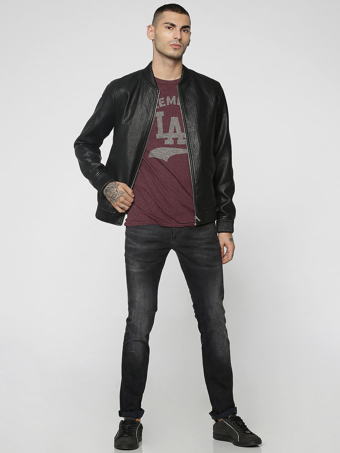 Black Faded Ben Skinny Fit Jeans