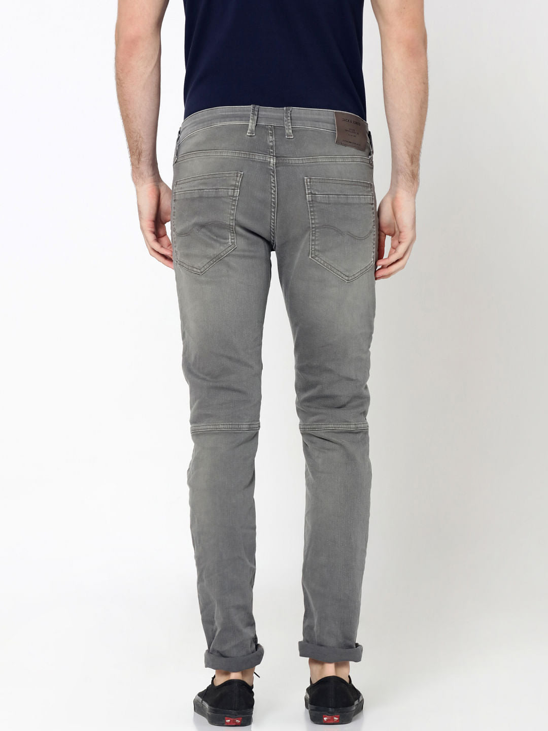 Grey Ripped Glenn Slim Fit Jeans