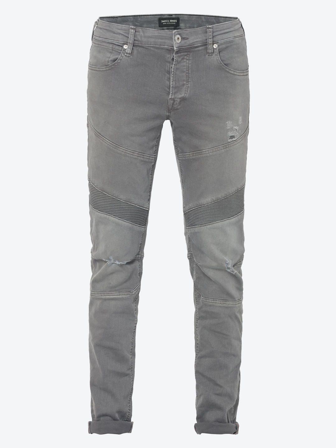 Grey Ripped Glenn Slim Fit Jeans