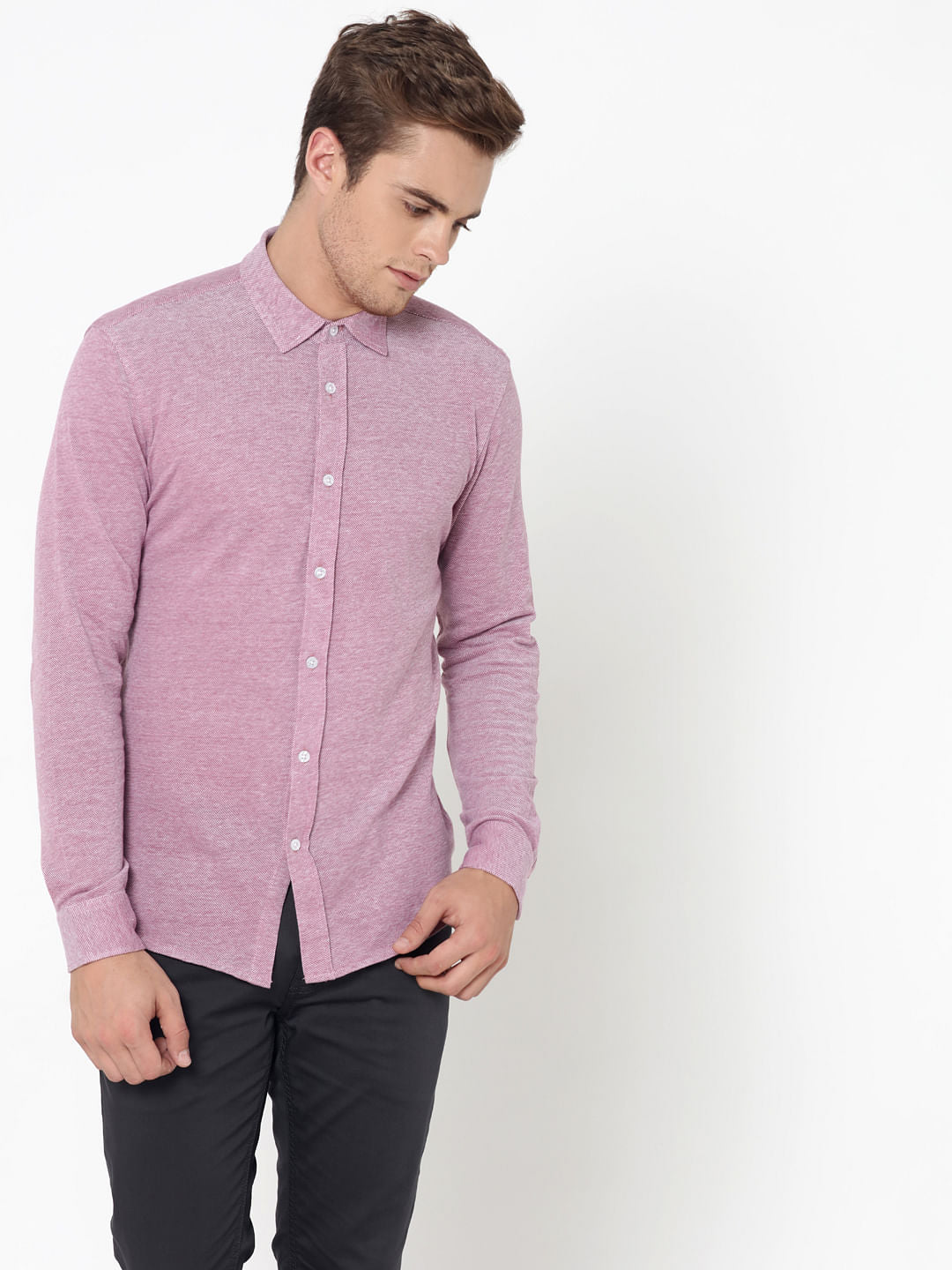 Dark Pink Slim Fit Shirt