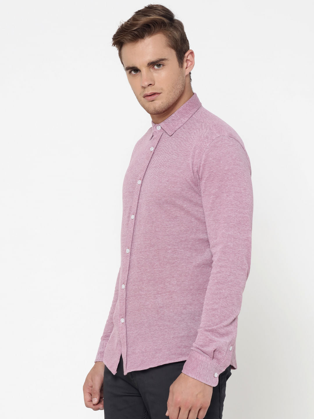 Dark Pink Slim Fit Shirt