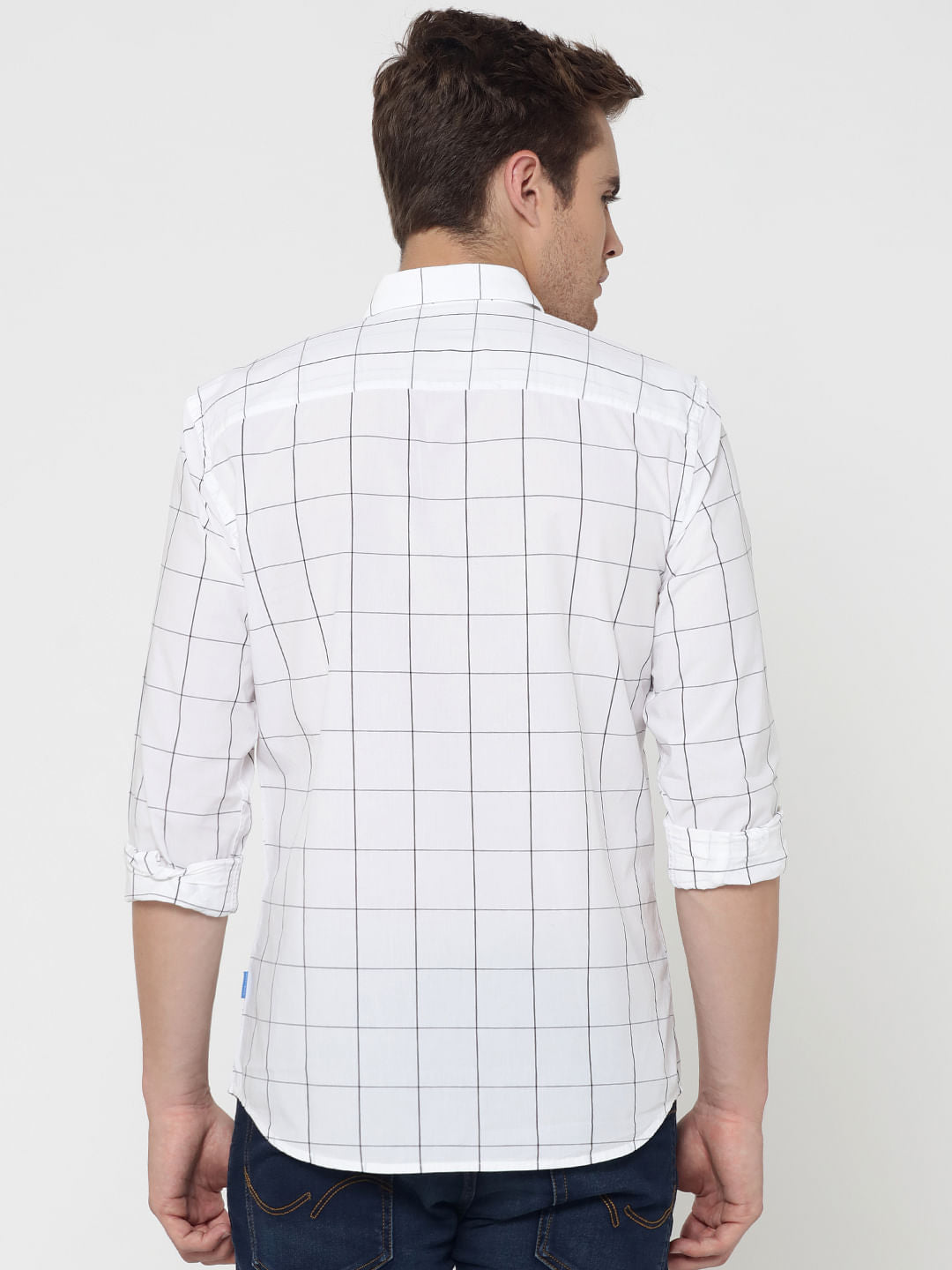 White Check Slim Fit Shirt