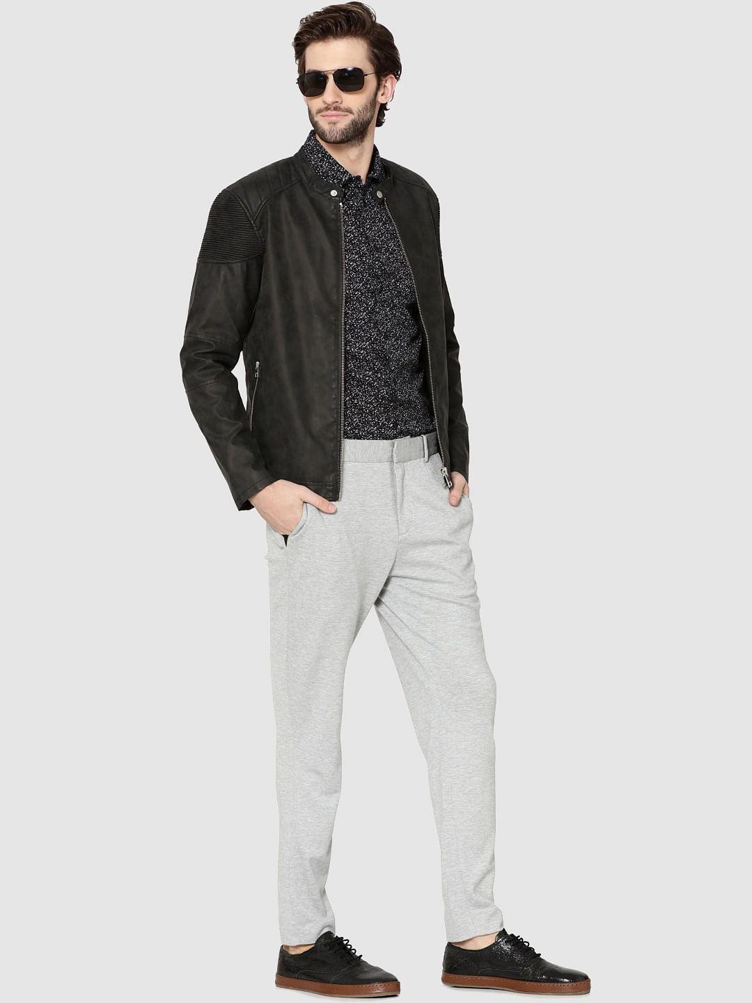 Black All Over Print Full Sleeves Slim Fit Shirt