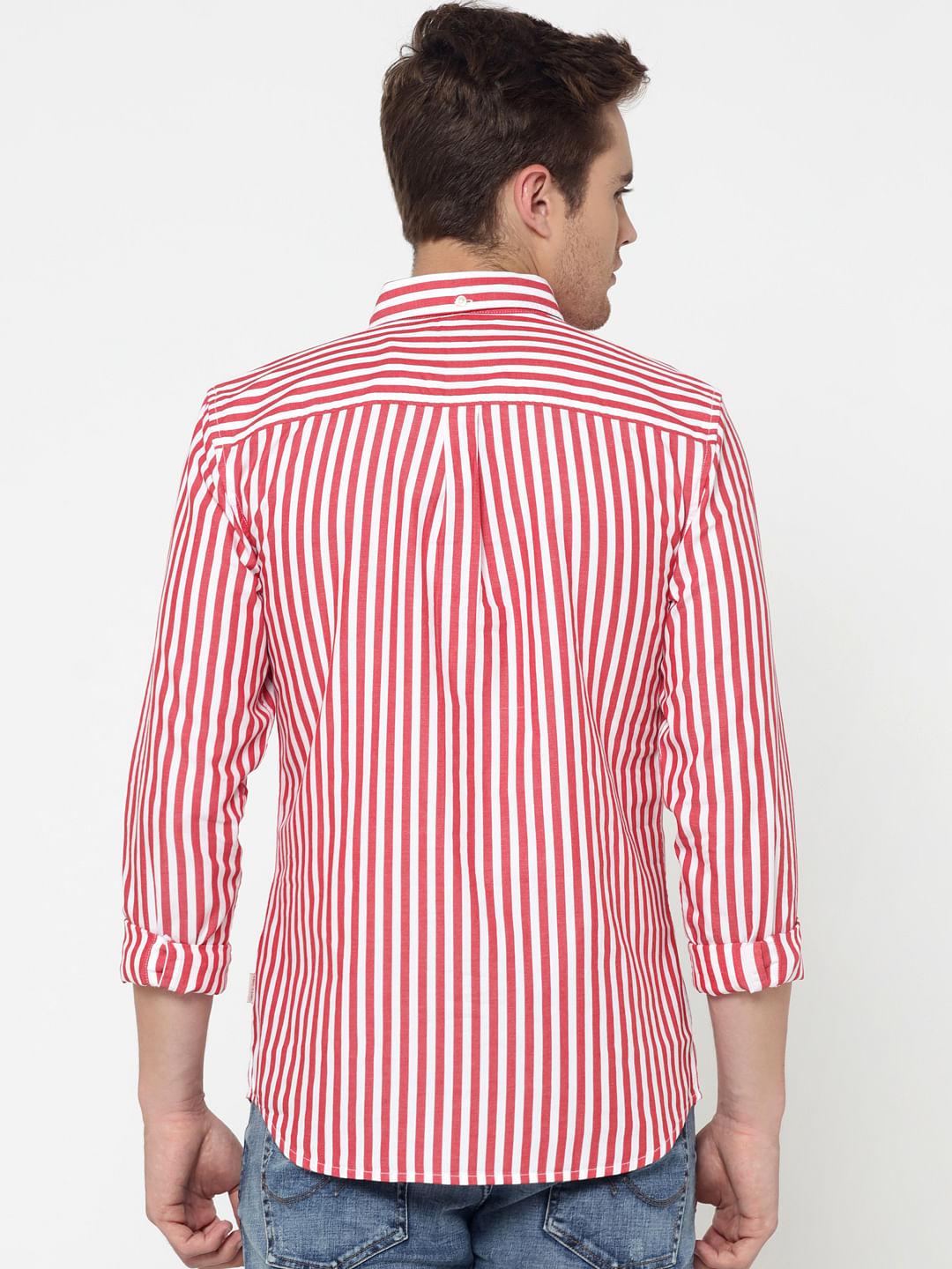 Red Striped Slim Fit Shirt