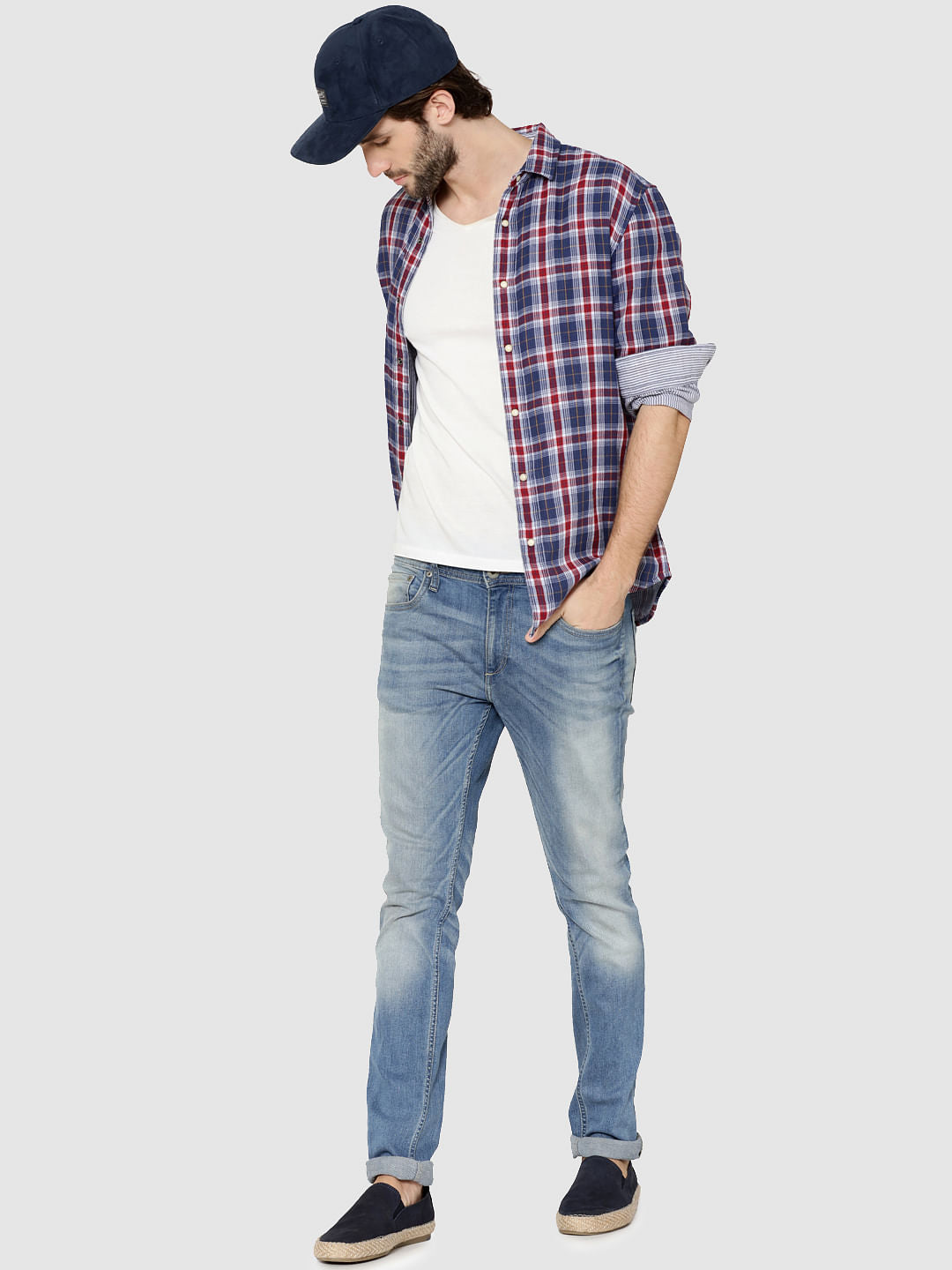 Blue Check Reversible Full Sleeves Shirt