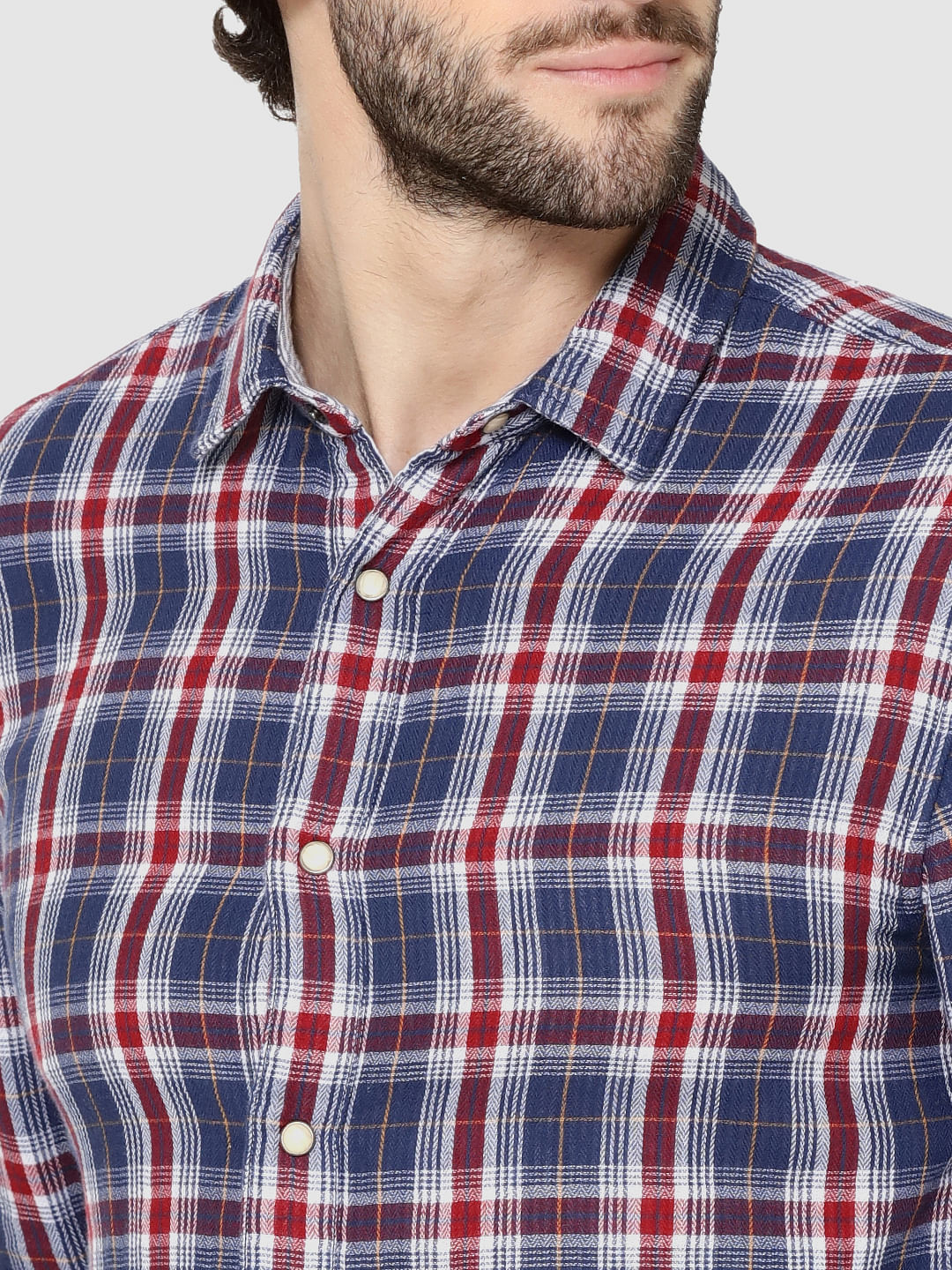 Blue Check Reversible Full Sleeves Shirt