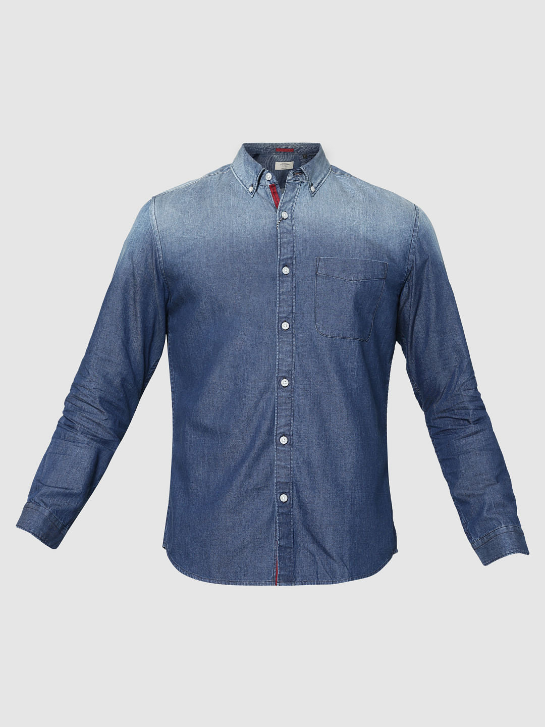 Ombre Blue Denim Full Sleeves Slim Fit Shirt