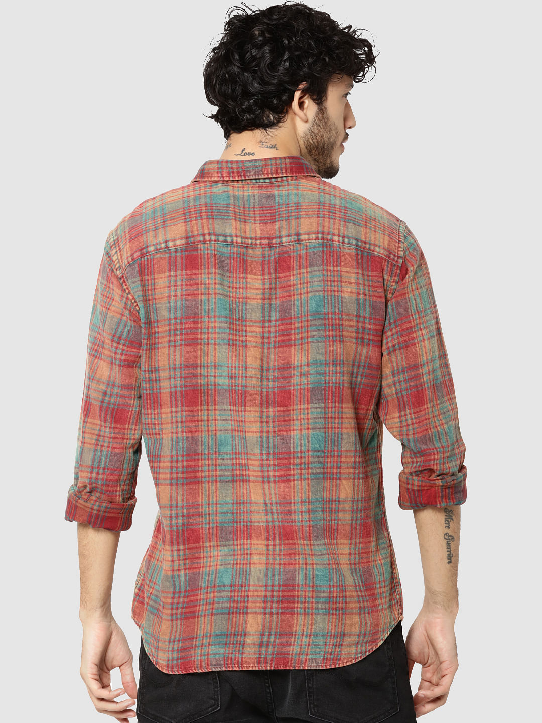 Rust Check Full Sleeves Slim Fit Shirt