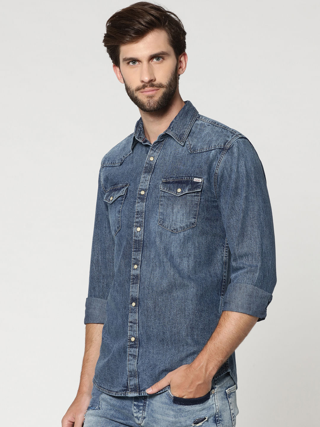 Blue Denim Full Sleeves Shirt