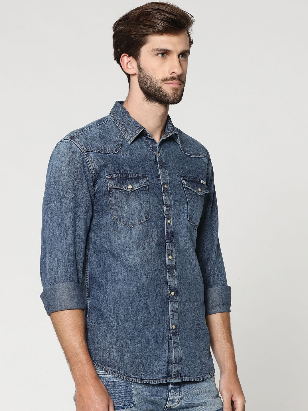 Blue Denim Full Sleeves Shirt