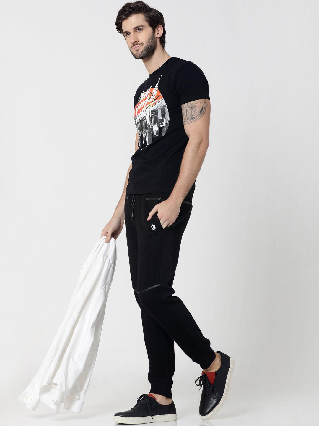 Black New York City Graphic Print Crew Neck T-Shirt