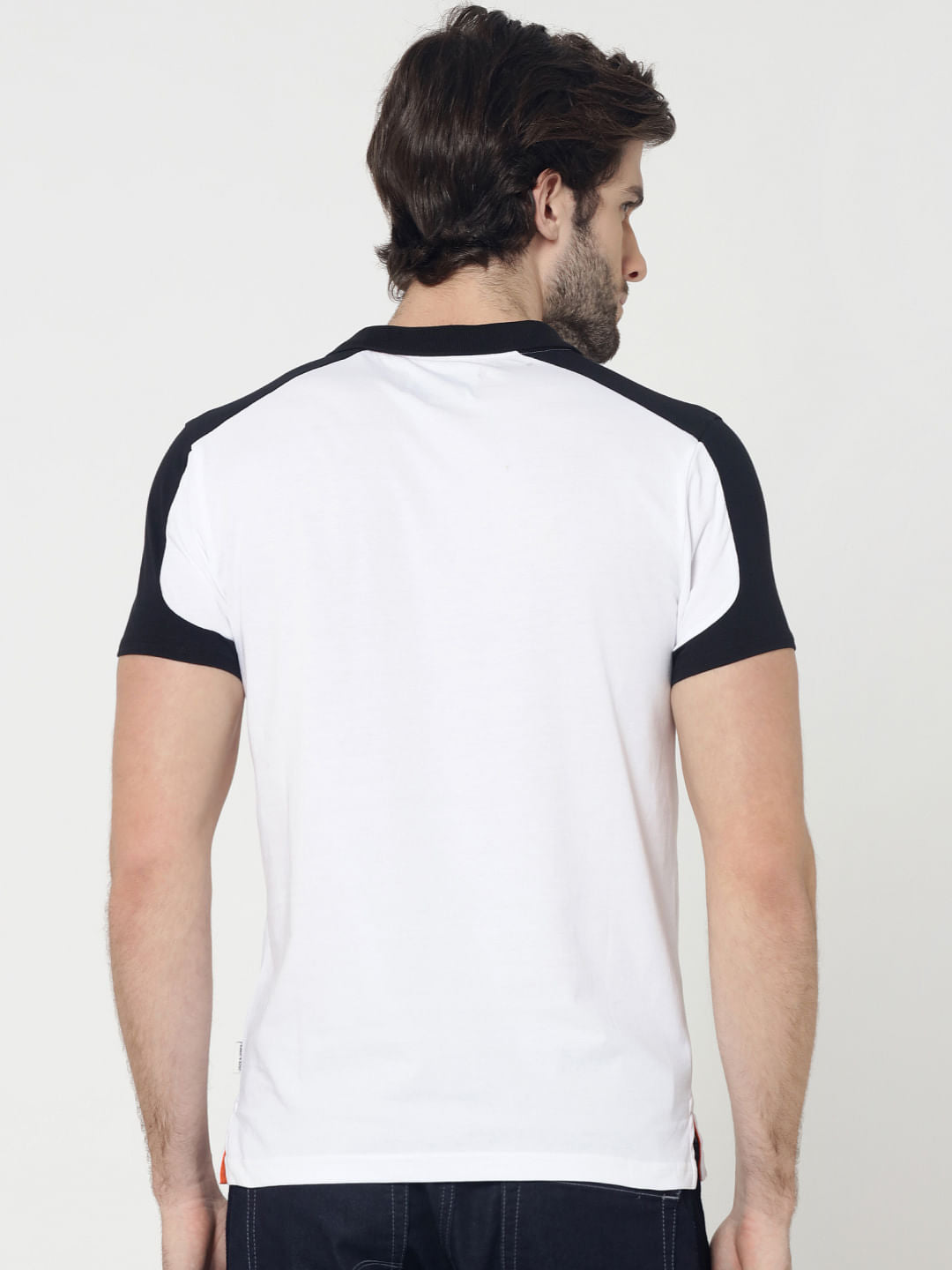 Black & White Typography Print Polo T-Shirt