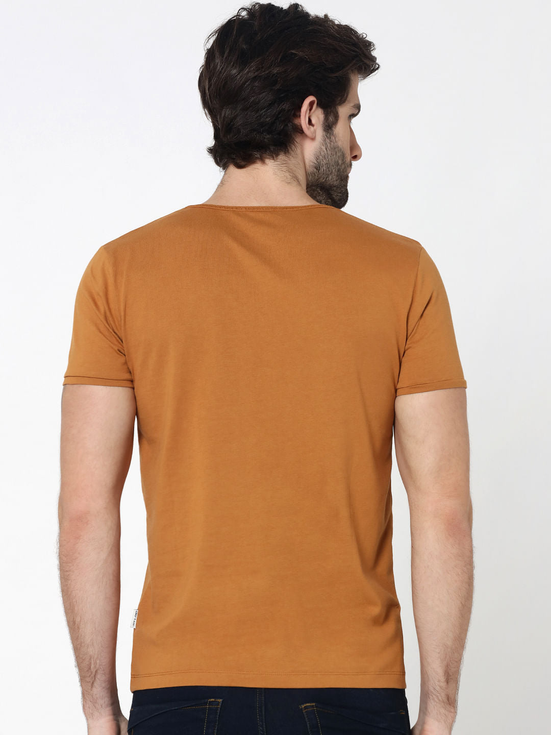Brown Lion Graphic Print Crew Neck T-Shirt