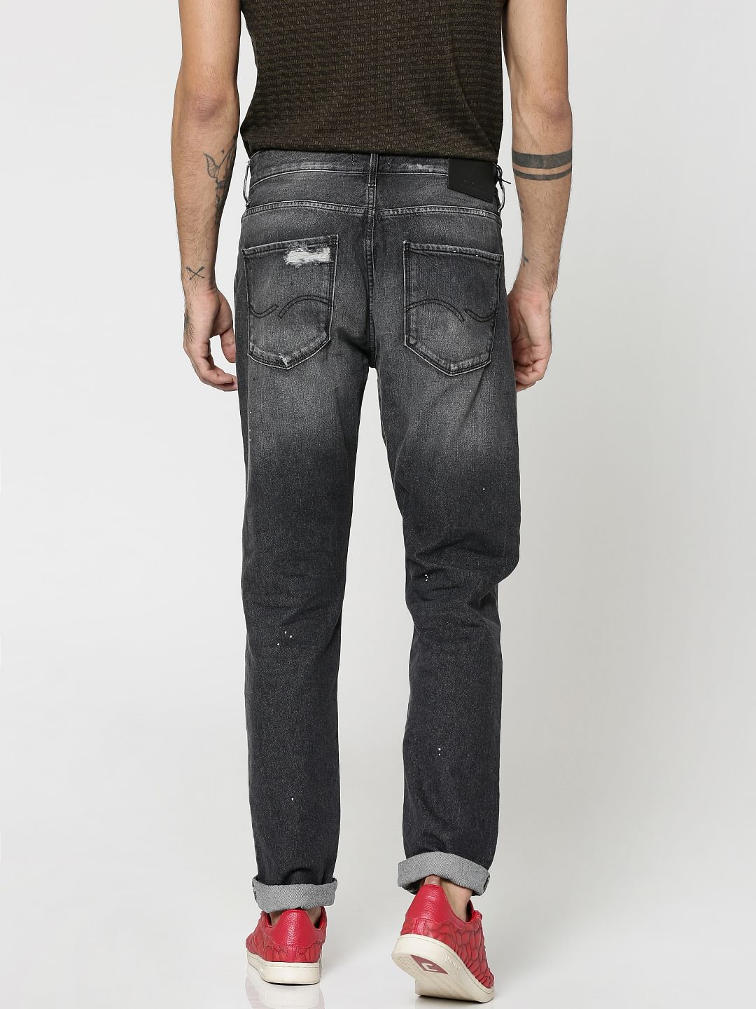 Black Highly Distressed Erik Anti- Fit Jeans