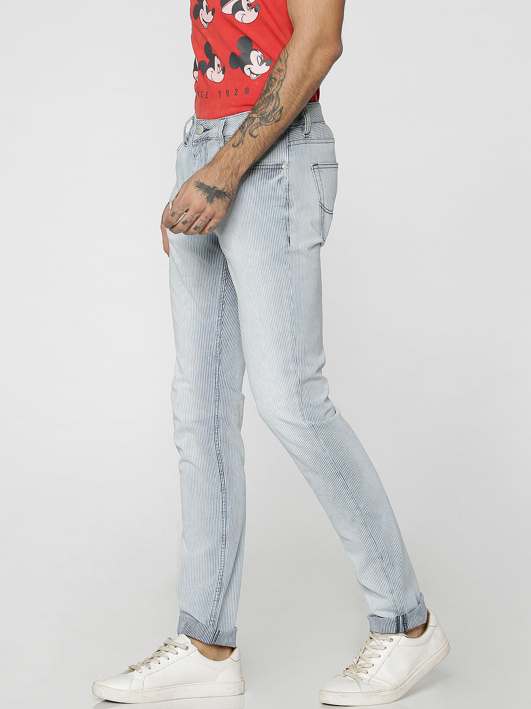 Light Blue Striped Tim Anti Fit Jeans