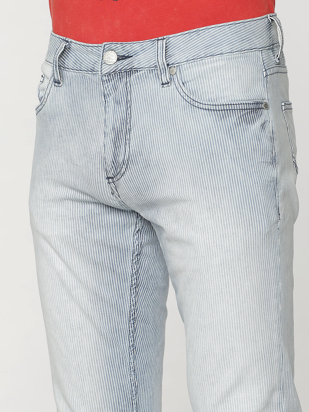 Light Blue Striped Tim Anti Fit Jeans
