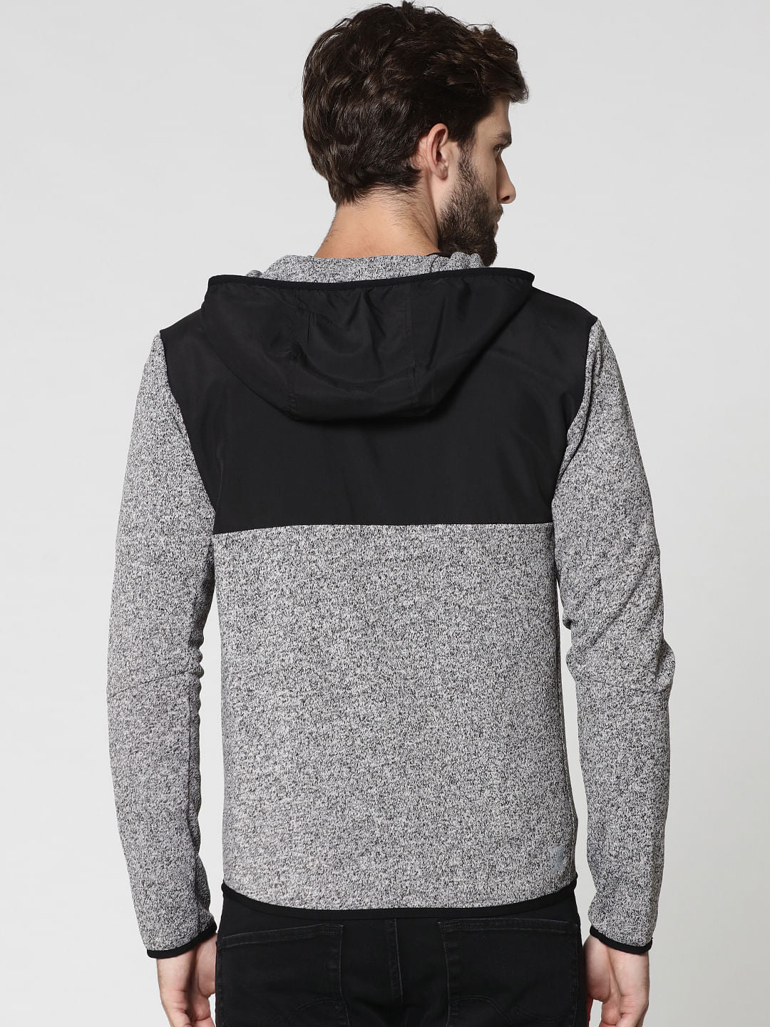 Light Grey Colourblocked Sweat Jacket