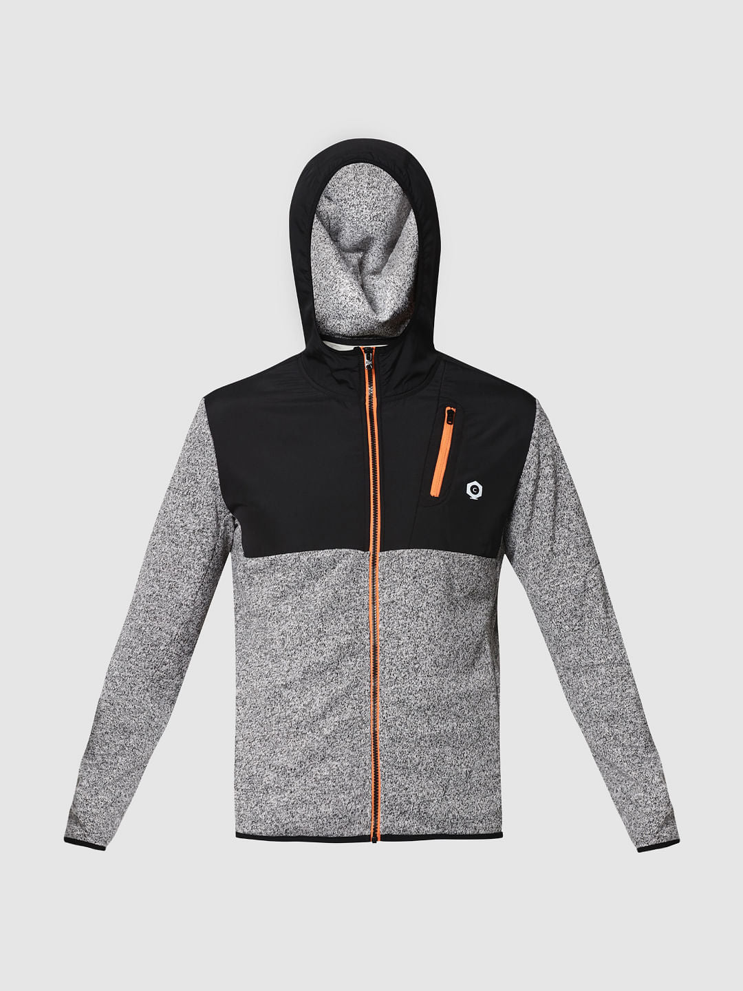 Light Grey Colourblocked Sweat Jacket