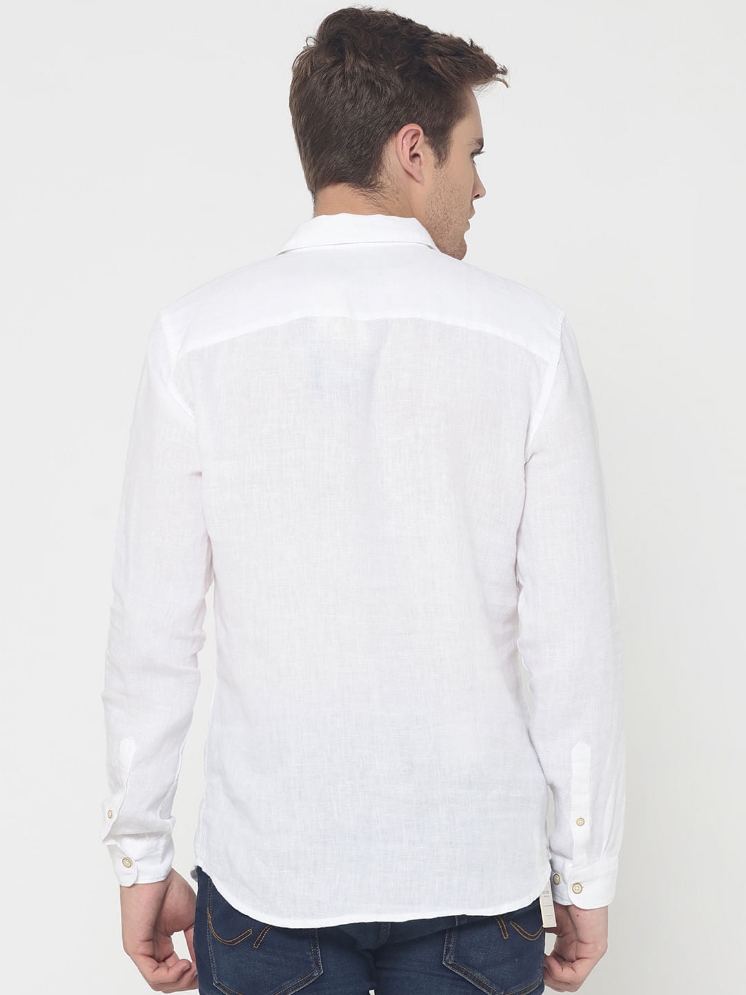 White Linen Slim Fit Shirt