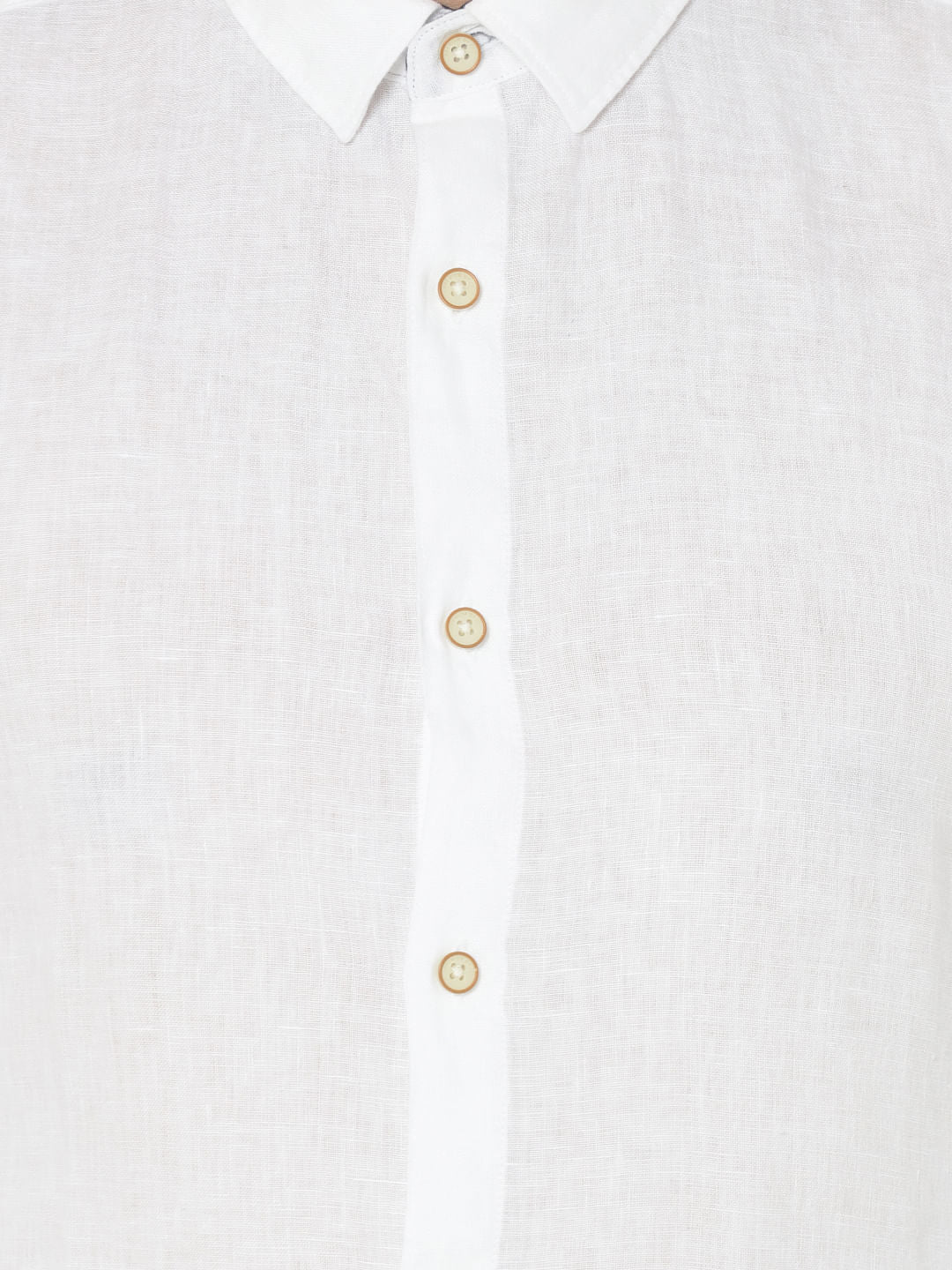 White Linen Slim Fit Shirt