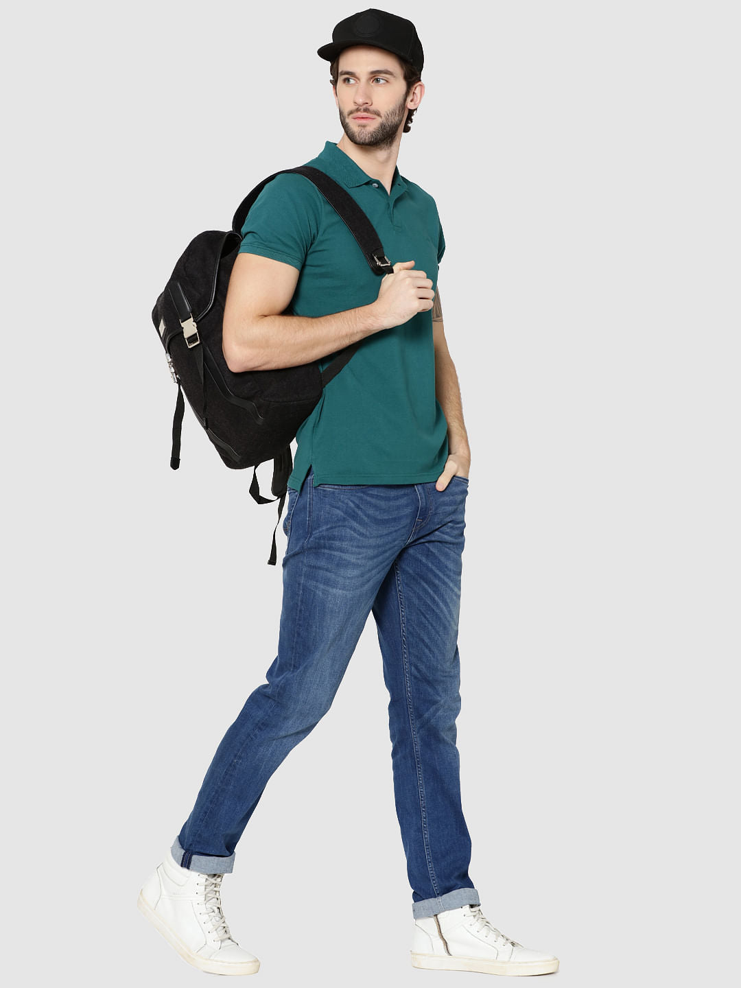 Green Polo Neck T-Shirt