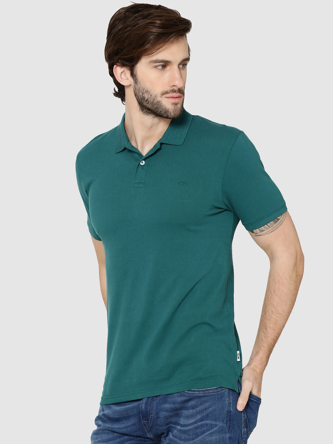 Green Polo Neck T-Shirt
