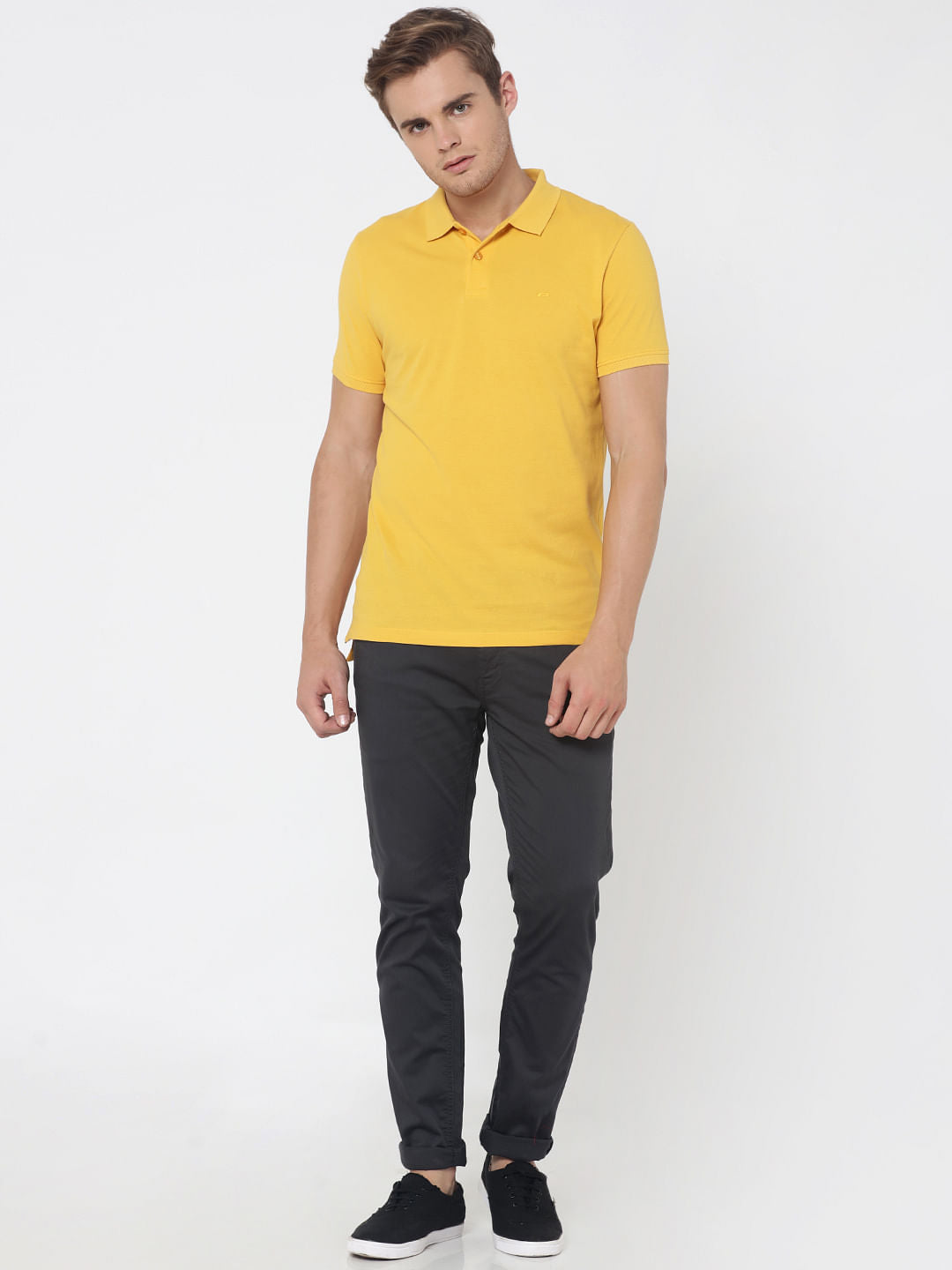 Yellow Polo Neck T-Shirt