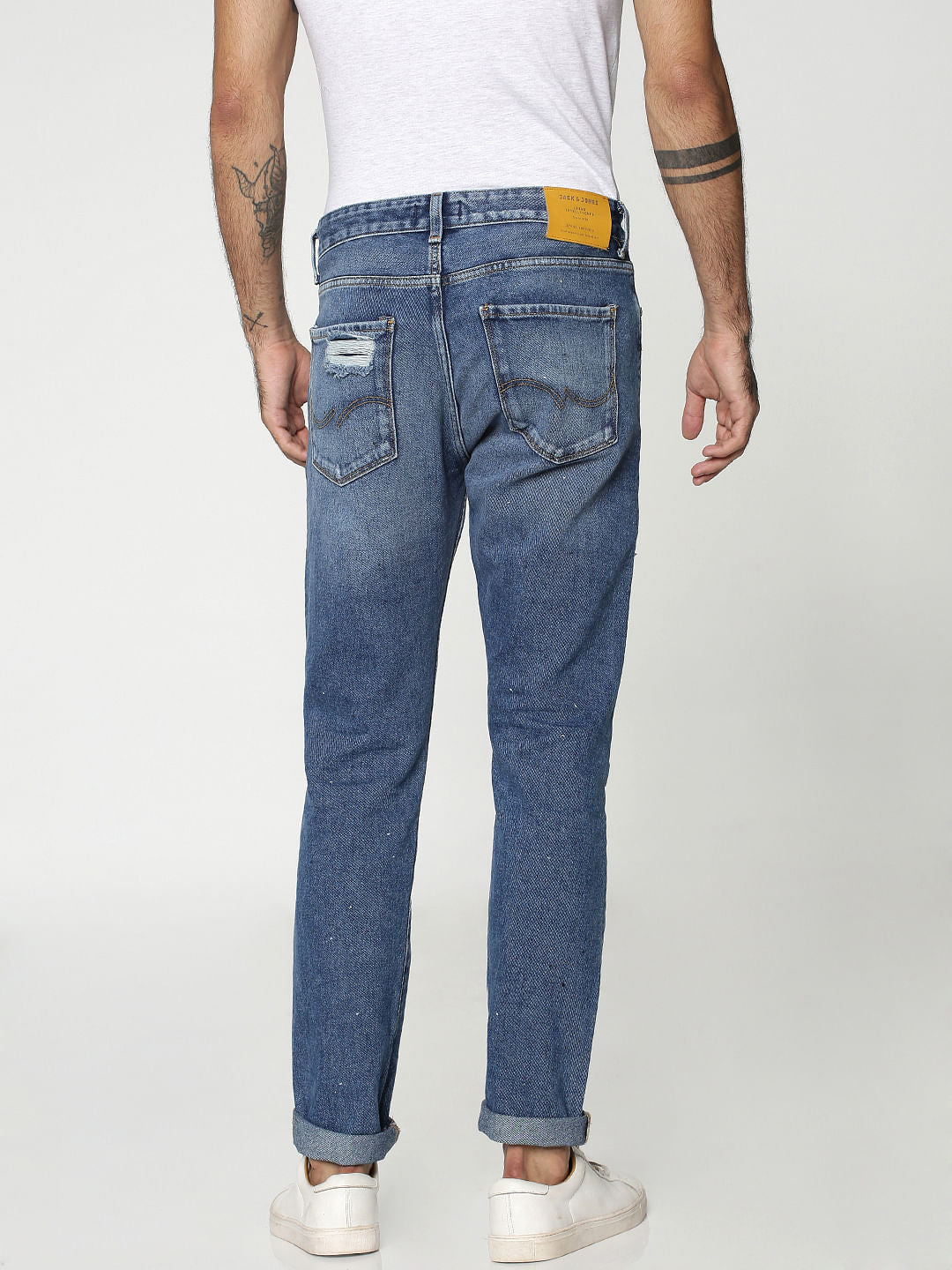 Blue Heavy Distressed Erik Anti Fit Jeans