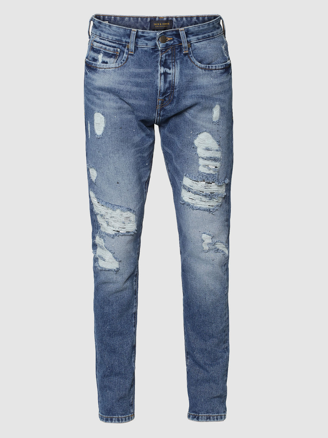 Blue Heavy Distressed Erik Anti Fit Jeans